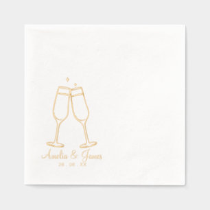Eleganter Champagner Cocktail Hochzeit Servietten Mit Folie