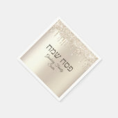 Eleganter Champagner Dripping Pesach Sameach Pessa Serviette (Ecke)