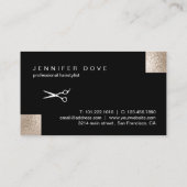 Eleganter Champagner-Friseursalon Visitenkarte (Rückseite)