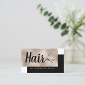 Eleganter Champagner-Friseursalon Visitenkarte (Stehend Vorderseite)