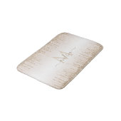 Eleganter Champagner-Glitzer Dripping Monogram & N Badematte (Schrägansicht)