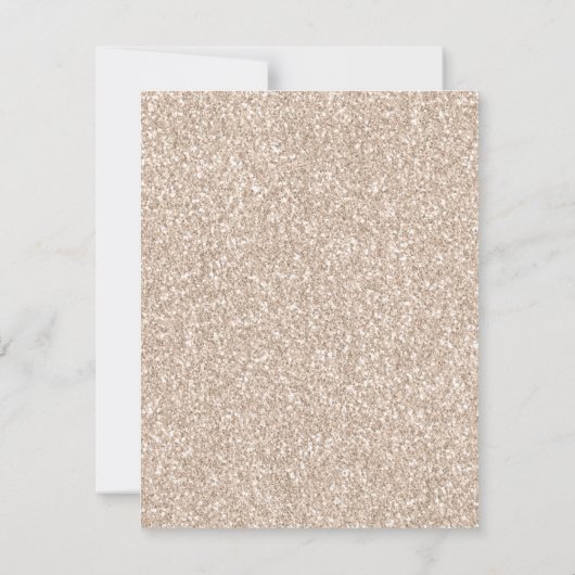 Eleganter Champagner-Glitzer Hochzeit rettet das D Einladung (Rückseite)