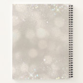 Eleganter Champagner Glitzer Monogram Notizblock (Rückseite)