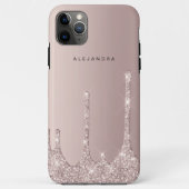 Eleganter Champagner-Glitzer-Tropfen Case-Mate iPhone Hülle (Rückseite)