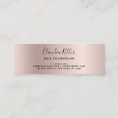 Eleganter Champagner-Glitzer-Tropfen Mini Visitenkarte (Rückseite)