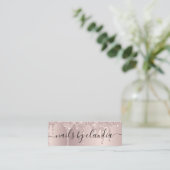 Eleganter Champagner-Glitzer-Tropfen Mini Visitenkarte (Stehend Vorderseite)