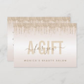 Eleganter Champagner Glitzer Tropfsteinhöhle Salon (Vorne/Hinten)