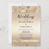 Eleganter Champagner Golden Snowflakes Luxuriöse H Einladung (Vorderseite)