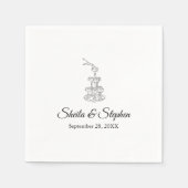 Eleganter Champagner Tower Custom Wedding Cocktail Serviette (Vorderseite)