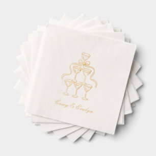 Eleganter Champagner Tower Golden Foil Servietten Mit Folie