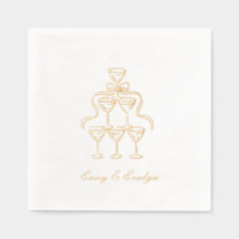 Eleganter Champagner Tower Golden Foil