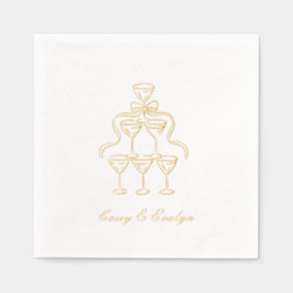 Eleganter Champagner Tower Golden Foil Servietten Mit Folie