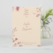 Eleganter Champagner und Rose Gold Save the Date Einladung (Stehend Vorderseite)