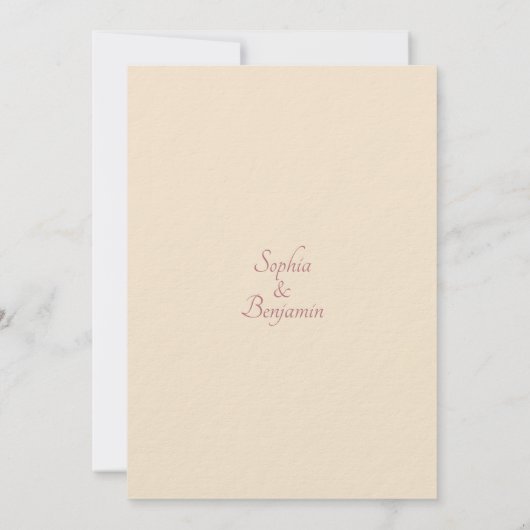 Eleganter Champagner und Rose Gold Save the Date Einladung (Rückseite)
