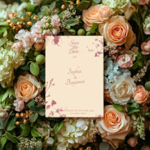 Eleganter Champagner und Rose Gold Save the Date