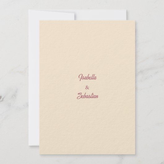 Eleganter Champagner und Rose - Marmor Save the Da Einladung (Rückseite)