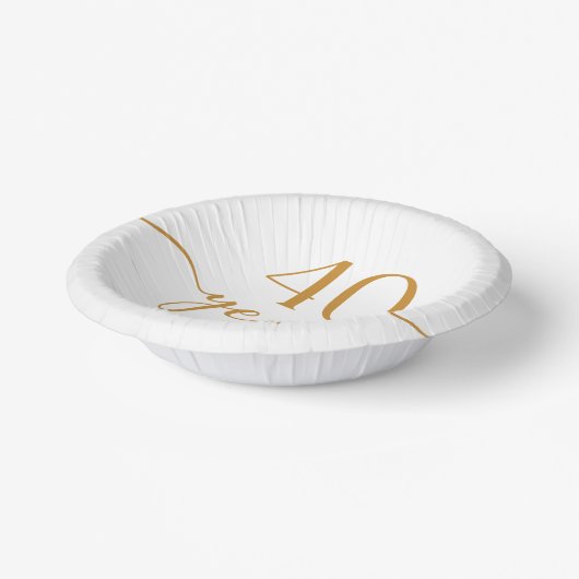 Eleganter Champagner zum 40. Hochzeitstag Pappteller (Gewinkelt)