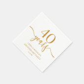 Eleganter Champagner zum 40. Hochzeitstag Serviette (Ecke)