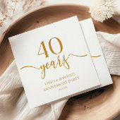 Eleganter Champagner zum 40. Hochzeitstag Serviette