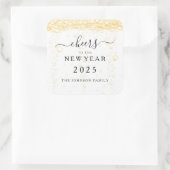 Eleganter Champagner zum Silvester Quadratischer Aufkleber (Tasche)