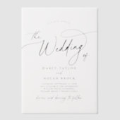 Eleganter Charm Black Simple Boho Moderne Hochzeit Pergament Einladungen (Vorderseite)