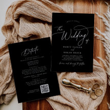 Eleganter Charm Black Wedding Einladungen mit UAWG