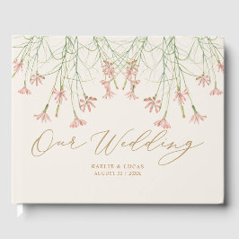 Eleganter Charm Creamy Wild Blume Wedding Gästebuch