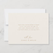 Eleganter Charm Flat Ivory Wedding Dankeschön Kart Dankeskarte (Rückseite)