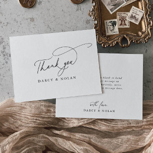 Eleganter Charm Flat Simple Wedding Dankeschön Kar Dankeskarte