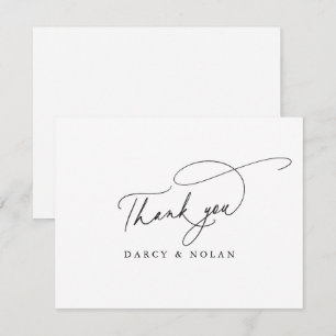 Eleganter Charm Flat Simple Wedding Dankeschön Kar Dankeskarte