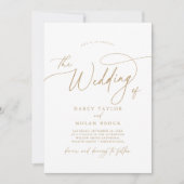 Eleganter Charm Goldene Hochzeit Einladungen mit U (Vorderseite)