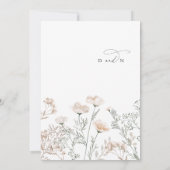Eleganter Charm Gray Wildblume Hochzeit Einladunge Einladung (Rückseite)