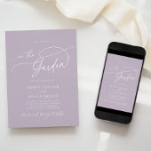 Eleganter Charm Lila Garden Hochzeit Einladungen