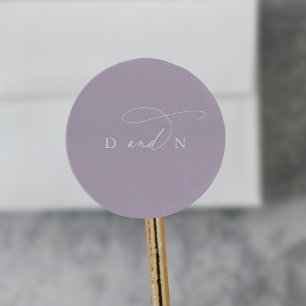 Eleganter Charm Lila Hochzeitsticker für Umschlag  Runder Aufkleber