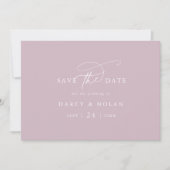 Eleganter Charm Lilac Pink Wedding speichern das D Save The Date (Vorderseite)