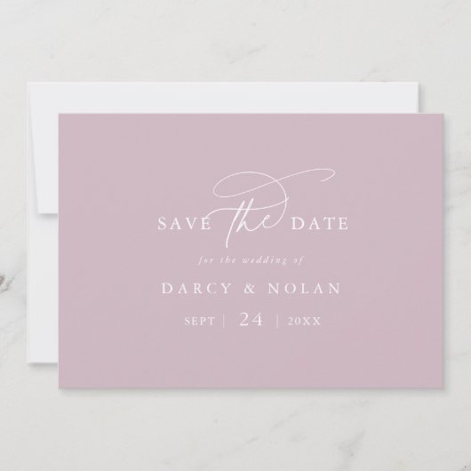 Eleganter Charm Lilac Pink Wedding speichern das D Save The Date (Vorderseite)