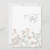 Eleganter Charm Pink Wildblume Babydusche Einladung (Rückseite)