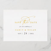 Eleganter Charm Schwarz-weißer Goldschmied Save th Folieneinladung (Vorderseite)
