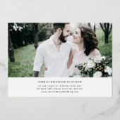 Eleganter Charm Schwarz-weißer Goldschmied Save th Folieneinladung (Rückseite)