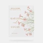 Eleganter Charm Wild Blume Wedding Willkommen Acrylschild (Vorderseite)