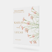 Eleganter Charm Wild Blume Wedding Willkommen Acrylschild (Winkel)