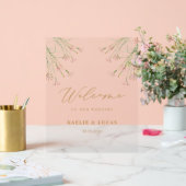 Eleganter Charm Wild Blume Wedding Willkommen Acrylschild (Hochzeit)