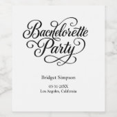 Eleganter Charm Zeitloser Junggeselinnen-Abschied Weinetikett (Einzelnes Label)