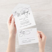 Eleganter Charme in einer Hochzeitsfeier UAWG All In One Einladung (Abreißen)