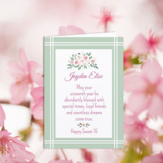 Eleganter Charme. Personalisiert Sweet 16 Geburtst Karte