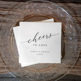 Eleganter Chat für Liebe Hochzeitscocktail Serviette