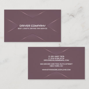 Eleganter Chauffeur in Lila Visitenkarte