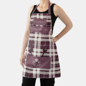 Eleganter Checkered Kariert in Burgundy Kochtools Schürze (InSitu)