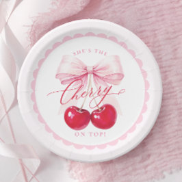 Eleganter Cherry auf Top-Brautparty-Papier-Tellern Pappteller