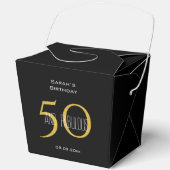 Eleganter Chic 50 & fabelhafte Geburtstagsschwarz  Geschenkschachtel (Vorderseite)